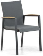 Tuinstoel stapelbaar Aluminium/textileen Grijs-antraciet Lifestyle Garden Furniture Brandon