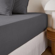 Effen hoeslaken in gewassen katoen, omslag 30 cm, Scenario