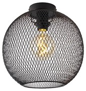 Moderne plafondlamp zwart 30 cm - Mesh Ball Modern E27 Draadlamp rond Binnenverlichting Lamp