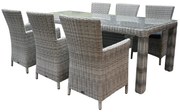 Capri Bergamo dining tuinset 240x100xH75 cm 7-delig wit