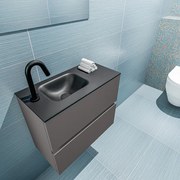 Mondiaz Ada 60cm toiletmeubel dark grey met wastafel urban links 1 kraangat