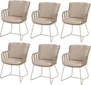 Fabrice tuinstoel latte 4 Seasons Outdoor set van 6