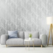 DUTCH WALLCOVERINGS Behang Rhea Trees grijs en zilverkleurig