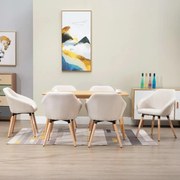 vidaXL Eetkamerstoelen 6 st stof crème