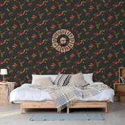 DUTCH WALLCOVERINGS Behang Flower zwart