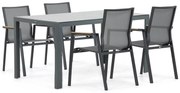 Tuinset 4 personen 150 cm Aluminium/textileen Grijs Lifestyle Garden Furniture Fiora/Venustas