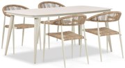 Tuinset 4 personen 180 cm Aluminium/rope Taupe Lifestyle Garden Furniture Granada/Vienna