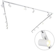 Modern railsysteem met 14 Spot / Opbouwspot / Plafondspots wit 1-fase - Iconic Jeana Modern GU10 Binnenverlichting Lamp