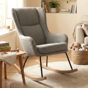 Schommelstoel Met Hoge Rugleuning Grijsbruin