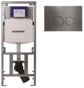 Geberit Inbouwreservoir UP320 met QeramiQ metal bedieningsplaat - dualflush - ronde knoppen - metaal gunmetal SW706198 070133