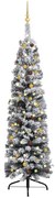 vidaXL Kunstkerstboom met LED's en kerstballen smal 210 cm groen