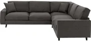 Goossens Bank Jonas grijs, micro leer, 3,5-zits, urban industrieel