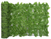 vidaXL Balkonscherm met groene bladeren 500x75 cm