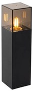 Staande buitenlamp zwart met smoke kap 30 cm - Denmark