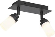 Moderne badkamer spot zwart 2-lichts IP44 - Japie