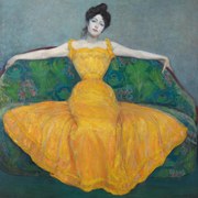 Kunstreproductie Woman in Golden Gown, Max Kurzweil