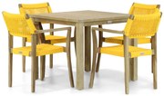 Tuinset 4 personen 90 cm Teak Geel Lifestyle Garden Furniture Dallas/Bristol