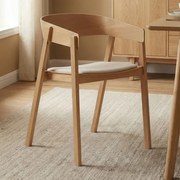 Eiken Eetkamerstoel Met Creme Stof