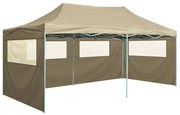 vidaXL Partytent met 4 zijwanden inklapbaar 3x6 m staal crème