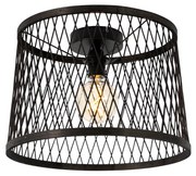 Landelijke plafondlamp zwart rotan 40 cm IP44 - Calamus