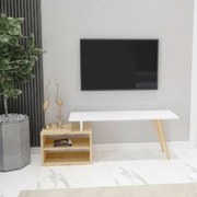 Homemania Tv-meubel Gold 125,2x29,5x42,8 cm wit en eikenkleurig