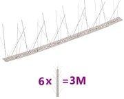 vidaXL Vogel- en duivenpinnen met 5 rijen 6 st 3 m roestvrij staal