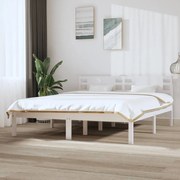 vidaXL Bedframe massief grenenhout wit 160x200 cm