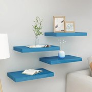 vidaXL Wandschappen 4 st zwevend 40x23x3,8 cm MDF blauw