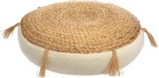 Atmosphera Ritual vloerkussen - Gerecycled Jute - Beige Motief - Extra Dikte - Diameter 38 x h8 cm