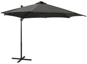 vidaXL Zweefparasol met paal en LED-verlichting 300 cm antracietkleur