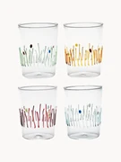 Handgemaakte waterglazen Quattro Stagioni, 4-delig