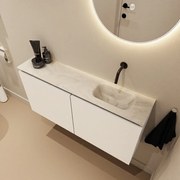 Mondiaz Ture DLux toiletmeubel 100cm talc met wastafel ostra rechts zonder kraangat