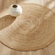 Rond vloerkleedØ160 cm in jute, handgevlochten, Hempy