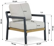 Tuinstoel Aluminium Grijs-antraciet Santika Aulia