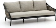 Loungebank Tuin Apple Bee  | Wicker (vlechtwerk) | 3 personen | Tuinbank Beige/Zwart | 203cm | Incl. kussens | Kees Smit Tuinmeubelen