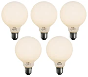 Set van 5 E27 3-staps dimbaar LED lamp opaal G95 4W 450 lm 2700K