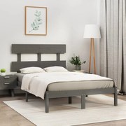 vidaXL Bedframe massief hout grijs 120x200 cm