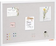 VEVOR 36"x24" Wit Kurkbord met Linnen Oppervlak - Stijlvol Wandgemonteerd Prikbord voor Thuis, School, Kantoor - Elegant en Functioneel Prikbord