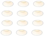 Set van 12 inbouwspots wit GU10 50mm IP44 - Dept Modern GU10 rond Binnenverlichting Lamp