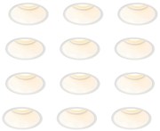 Set van 12 inbouwspots wit GU10 50mm IP44 - Dept