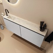 Mondiaz Ture DLux toiletmeubel 120cm plata met wastafel ostra links met kraangat