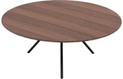 Goossens Salontafel Bo rond, hout eiken donker bruin, modern design, 80 x 31 x 80 cm