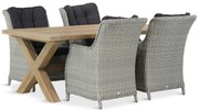 Tuinset 4 personen 200 cm Wicker Grijs Garden Collections Buckingham/Oregon