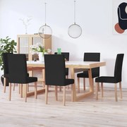 vidaXL Eetkamerstoelen 6 st stof zwart