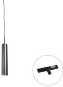 Design hanglamp zwart incl. rail adapter 1-fase - Slimline Tuba small