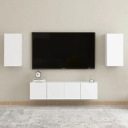 vidaXL 4-delige Tv-meubelset bewerkt hout wit