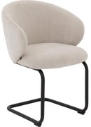 Goossens Stoel Noomi beige stof met armleuning,