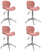 vidaXL Eetkamerstoelen draaibaar 4 st fluweel roze