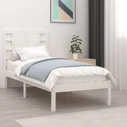 vidaXL Bedframe massief hout wit 75x190 cm 2FT6 Small Single