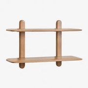 Veleta Houten Wandrek Mangohout & ↔︎ 80 Cm & 2 Schappen - Sklum